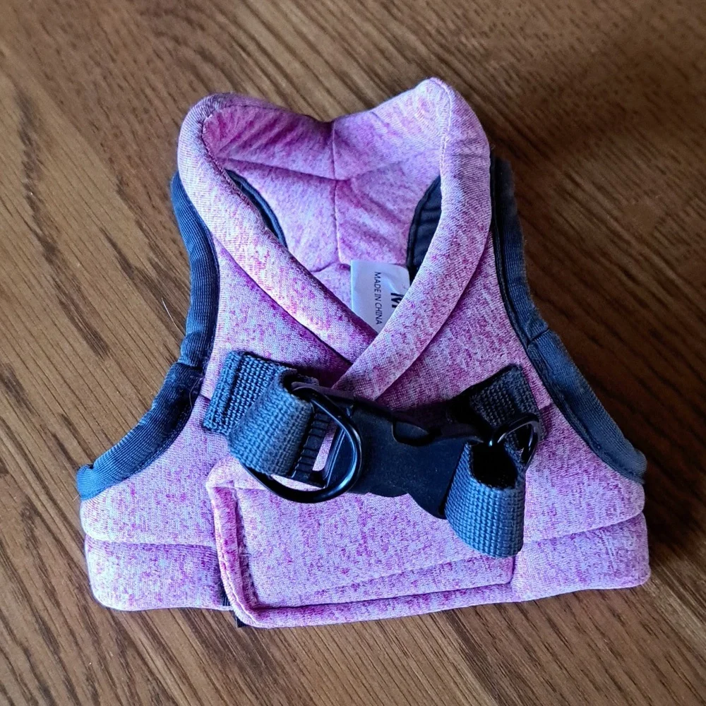 Stylish Pink and Grey small Dog Harness (or for a cat)